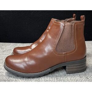 Eastland Jasmine Boots Womens Size 10 Brown Chelsea Ankle Block Heel Booties